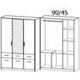 Celle Wardrobe - 136cm - 3 Door - Combi - Sonoma Oak & Champagne