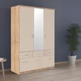 Celle Wardrobe - 136cm - 3 Door - Combi - Sonoma Oak & Champagne