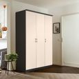 Celle Wardrobe - 136cm - 3 Door - Metallic Dark Grey & Champagne