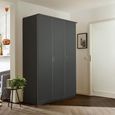 Celle Wardrobe - 136cm - 3 Door - Metallic Dark Grey