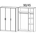 Celle Wardrobe - 136cm - 3 Door - Sonoma Oak & Metallic Dark Grey