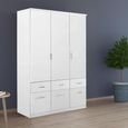 Celle Wardrobe - 136cm - 3 Door - 6 Drawer - Alpine White