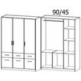 Celle Wardrobe - 136cm - 3 Door - 6 Drawer - Metallic Dark Grey