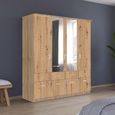 Celle Wardrobe - 181cm - 4 Door - Combi - Sonoma Oak & Artisan Oak