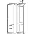 Celle Wardrobe - 47cm - 1 Door - 2 Drawer - Sonoma Oak & Alpine White - RH