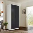 Celle Wardrobe - 91cm - 2 Door - Alpine White & Metallic Dark Grey