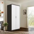 Celle Wardrobe - 91cm - 2 Door - Metallic Dark Grey & Alpine White