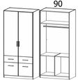 Celle Wardrobe - 91cm - 2 Door - Sonoma Oak & Artisan Oak - 4 Drawer