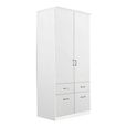 Celle Wardrobe - 91cm - 2 Door - Alpine White - 4 Drawer & Extras