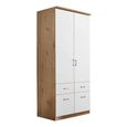 Celle Wardrobe - 91cm - 2 Door - Artisan Oak & Alpine White - 4 Drawer & Extras