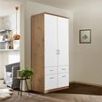 Celle Wardrobe - 91cm - 2 Door - Artisan Oak & Alpine White - 4 Drawer & Extras