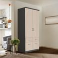 Celle Wardrobe - 91cm - 2 Door - Metallic Dark Grey & Champagne - 4 Drawer & Extras