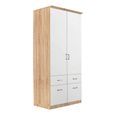 Celle Wardrobe - 91cm - 2 Door - Sonoma Oak & Alpine White - 4 Drawer & Extras