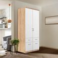 Celle Wardrobe - 91cm - 2 Door - Sonoma Oak & Alpine White - 4 Drawer & Extras