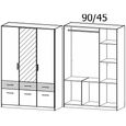 Celle Super Wardrobe - 136cm - 3 Door - Combi - Metallic Dark Grey & Champagne