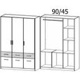 Celle Super Wardrobe - 136cm - 3 Door - 6 Drawer - Sonoma Oak & Metallic Dark Grey