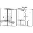 Celle Super Wardrobe - 181cm - 4 Door - Combi - Artisan Oak & Metallic Dark Grey
