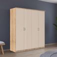 Celle Super Wardrobe - 181cm - 4 Door - Sonoma Oak & Champagne