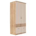 Celle Super Wardrobe - 91cm - 2 Door - 4 Drawer - Sonoma Oak & Champagne