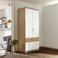 Celle Super Wardrobe - 91cm - 2 Door - 4 Drawer & Extras - Artisan Oak & Alpine White