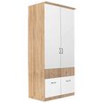 Celle Super Wardrobe - 91cm - 2 Door - 4 Drawer & Extras - Sonoma Oak & Alpine White