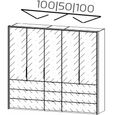 Erimo Wardrobe - 254cm - 5 Door - 9 Drawer - Alpine White & Silk Grey Glass