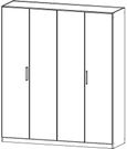 Essensa Wardrobe - 181cm - 4 Door - Oak
