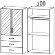 Evelyn Wardrobe - 101cm - 2 Door - Combi - H 223cm - Alpine White