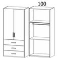 Evelyn Wardrobe - 101cm - 2 Door - H 197cm - with Drawer - Alpine White