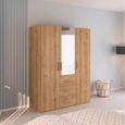 Evelyn Wardrobe - 151cm - 3 Door - Combi - H 197cm - Wild Oak