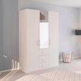 Evelyn Wardrobe - 151cm - 3 Door - Combi - H 223cm - Alpine White