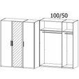 Evelyn Mirror Wardrobe - 151cm - 3 Door - H 223cm - Wild Oak