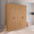 Evelyn Wardrobe - 201cm - 4 Door - H 223cm - Wild Oak