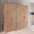 Evelyn Wardrobe - 251cm - 5 Door - H 223cm - Sonoma Oak