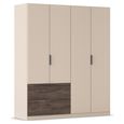 Koda Wardrobe - 181cm - 4 Door - RHF Drawers - Champagne