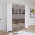Kronach Mirrored Sliding Wardrobe - 218cm - 2 Door - Alpine White