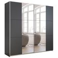 Kronach Mirrored Sliding Wardrobe - 218cm - 2 Door - Metallic Dark Grey