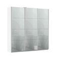 Kulmbach Sliding Wardrobe - 203cm - 3 Door - Alpine White & Silk Grey Glass