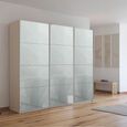 Kulmbach Sliding Wardrobe - 203cm - 3 Door - Champagne & Silk Grey Glass