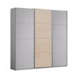 Kulmbach Sliding Wardrobe - 203cm - 3 Door - Silk Grey & Champagne Glass Front