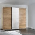 Kulmbach Sliding Wardrobe - 203cm - 3 Door - Sonoma Oak & White Glass Front