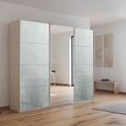 Kulmbach Sliding Mirror Wardrobe - 203cm - 3 Door - Champagne & Silk Grey Glass