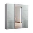 Kulmbach Sliding Mirror Wardrobe - 203cm - 3 Door - Silk Grey & Silk Grey Glass