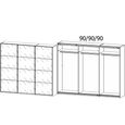 Kulmbach Sliding Wardrobe - 271cm - 3 Door - Alpine White & White Glass