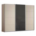Kulmbach Sliding Wardrobe - 271cm - 3 Door - Champagne & Basalt Glass Front
