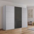 Kulmbach Sliding Wardrobe - 271cm - 3 Door - Silk Grey & Basalt Glass Front