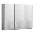 Kulmbach Sliding Wardrobe - 271cm - 3 Door - Silk Grey & White Glass