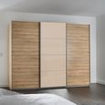 Kulmbach Sliding Wardrobe - 271cm - 3 Door - Sonoma Oak & Champagne Glass Front