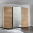 Kulmbach Sliding Wardrobe - 271cm - 3 Door - Sonoma Oak & Silk Grey Glass Front