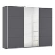 Kulmbach Sliding Mirror Wardrobe - 271cm - 3 Door - Metallic Dark Grey